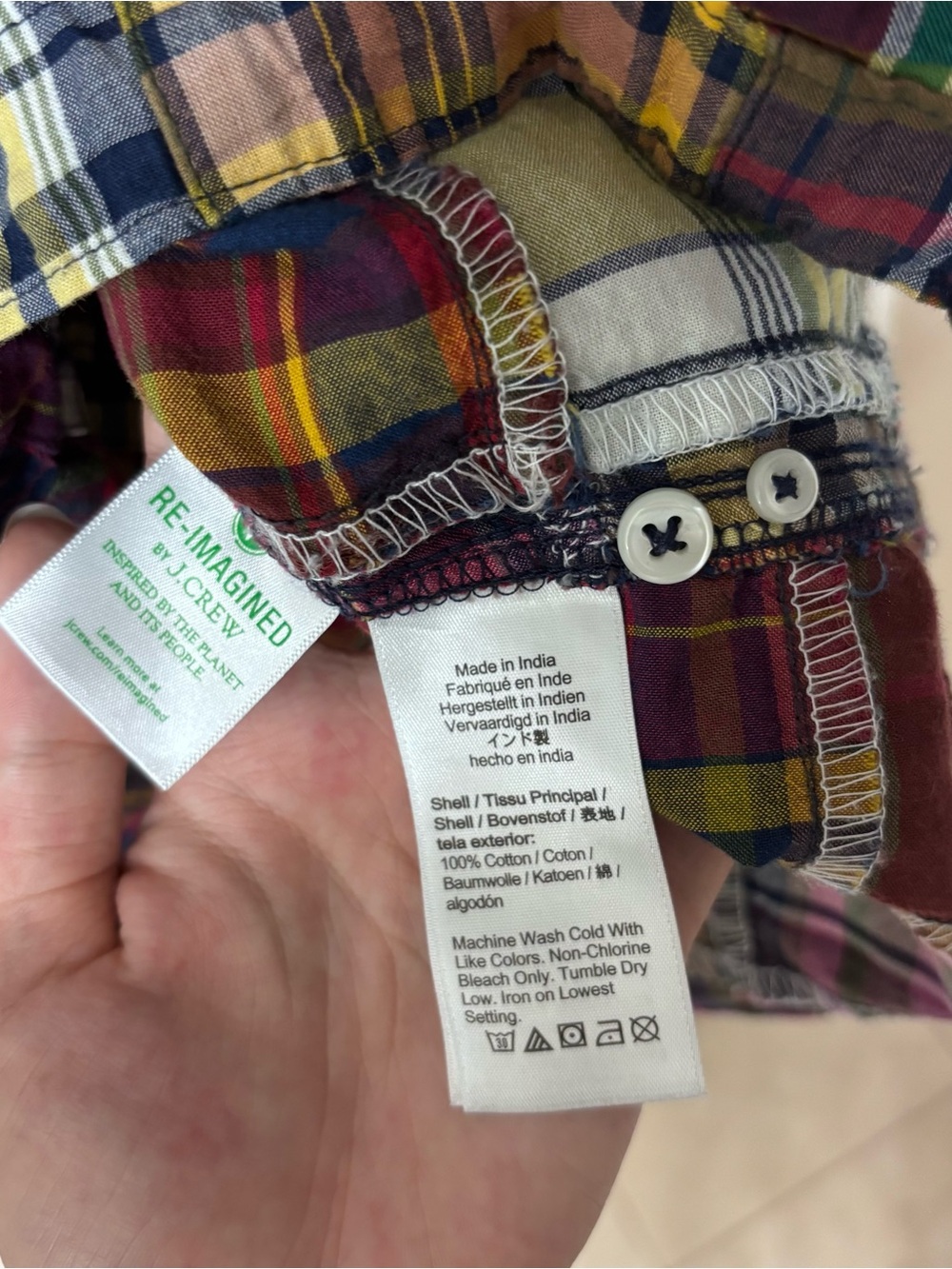 J. Crew Indian Madras shirt in plaid - #BH689 - Picture 4 of 5